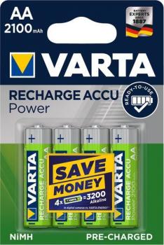 VARTA Akku NiMH Mignon AA HR06 1.2V/2100mAh 56706 Pre-charged Retail Blister (4-Pack)