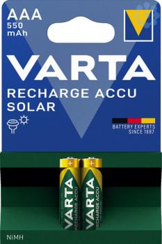 VARTA Akku NiMH Micro AAA HR03 1.2V/550mAh Solar 56733 Retail Blister (2-Pack)