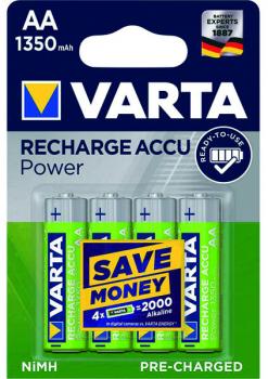 VARTA Akku NiMH Mignon AA HR06 1.2V/1350mAh 56746 Pre-charged Retail Blister (4-Pack)