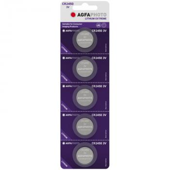 5 x AgfaPhoto Knopfzelle CR 2450 3V Lithium