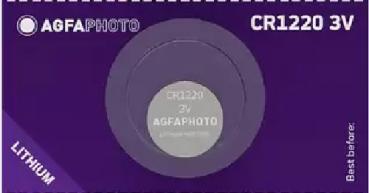 1 x AgfaPhoto Knopfzelle CR 1220 3V Lithium