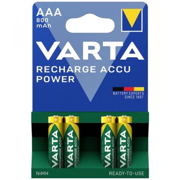 VARTA Akku NiMH Micro AAA HR03 1.2V/800mAh 56703 Retail Blister (4-Pack)