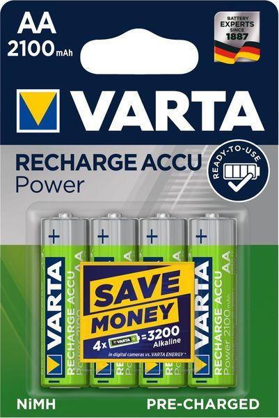 VARTA Akku NiMH Mignon AA HR06 1.2V/2100mAh 56706 Pre-charged Retail Blister (4-Pack)