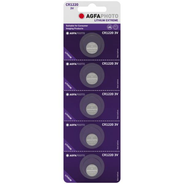 5 x AgfaPhoto Knopfzelle CR 1220 3V Lithium