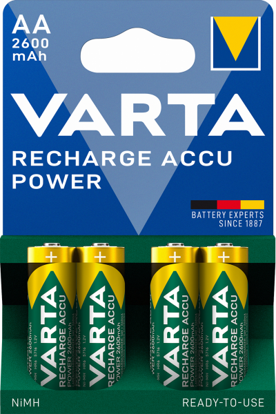 VARTA Akku NiMH Mignon AA HR06 1.2V/2600mAh 05716 RECHARGE ACCU Power Retail Blister (4-Pack)